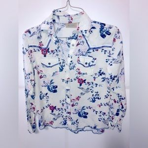 Wrangler button up girls shirt